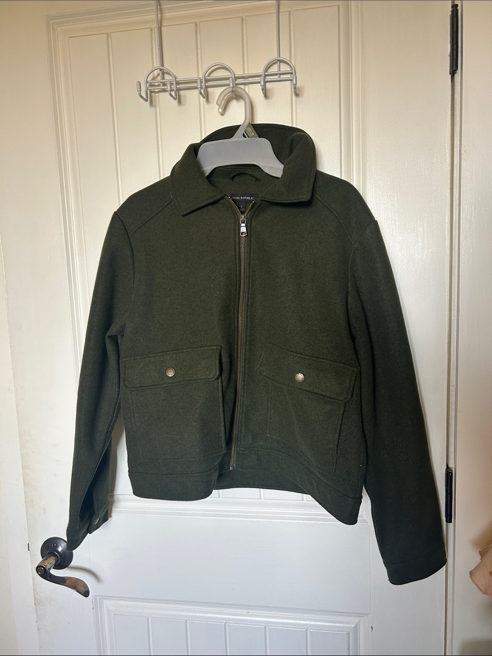 Banana Republic Olive Green Zip-Front Field Jacket